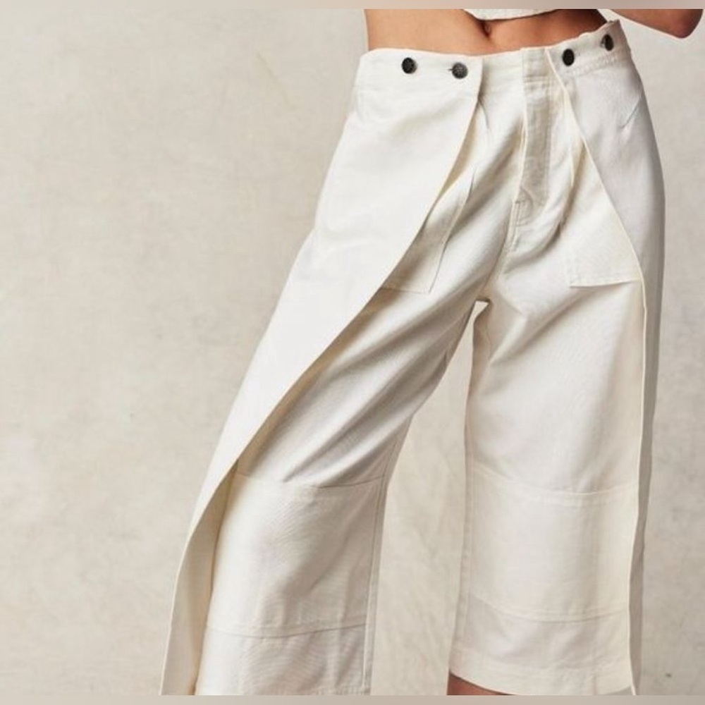 NWOT Free People, Keep Calling Crop Pants, Optic White, Size 10